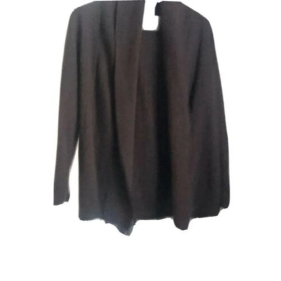 Kenar Womens Long Slee Open Wrap Cardigan Sweater Italian Merino Wool Brown Sz S - Picture 1 of 5